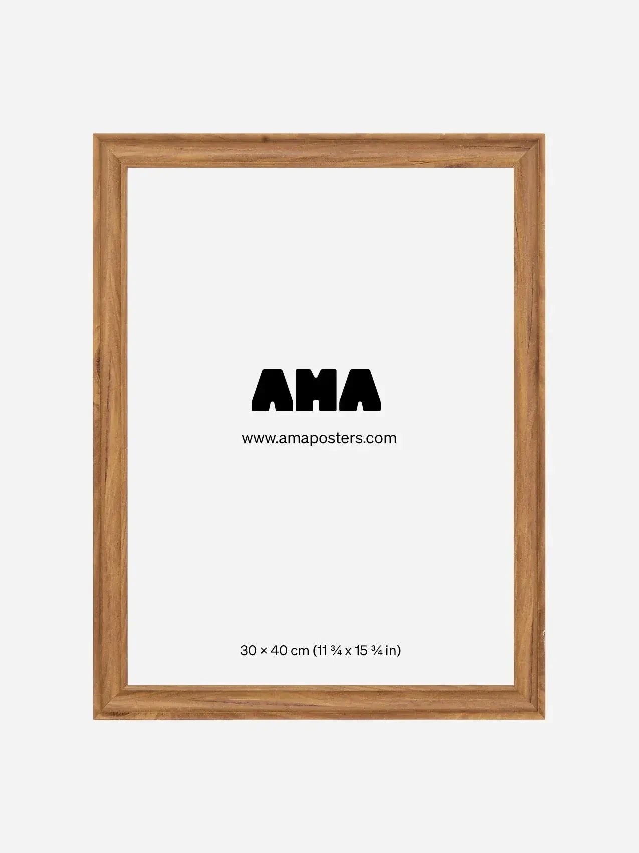 Dark brown wooden picture frame, 30x40 cm, displayed on white background