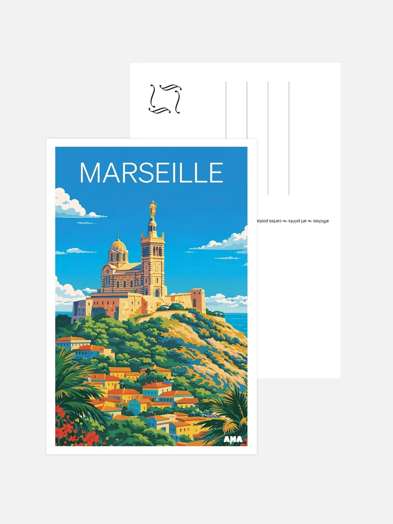 Carte Postale Marseille - Basilique Notre - Dame de la Garde - Ama Posters