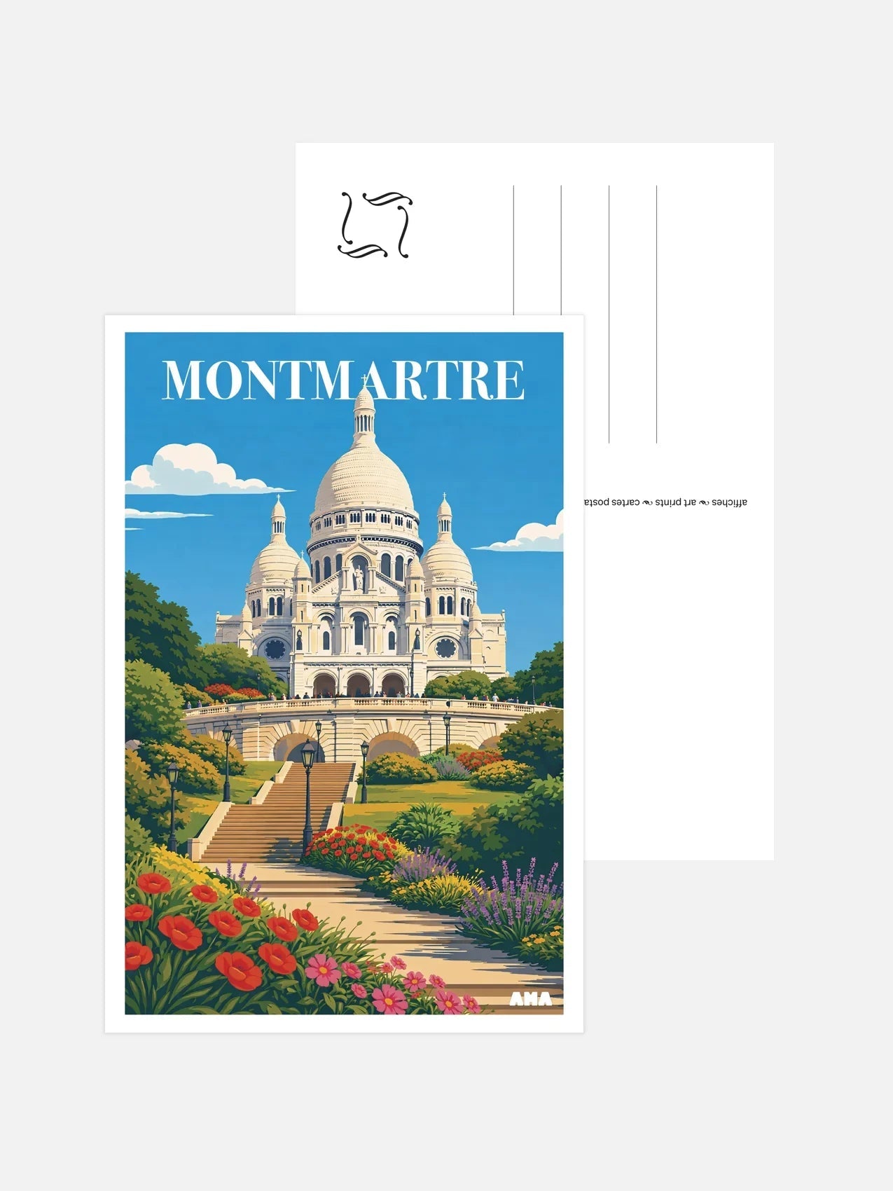 Carte Postale Montmartre - Basilique du Sacré - Cœur - Ama Posters